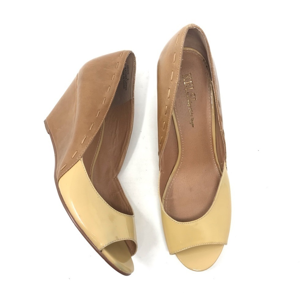 Kelsi By Kelsi Dagger 9 Genie Stitch Leather Wedge